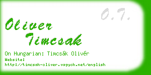oliver timcsak business card